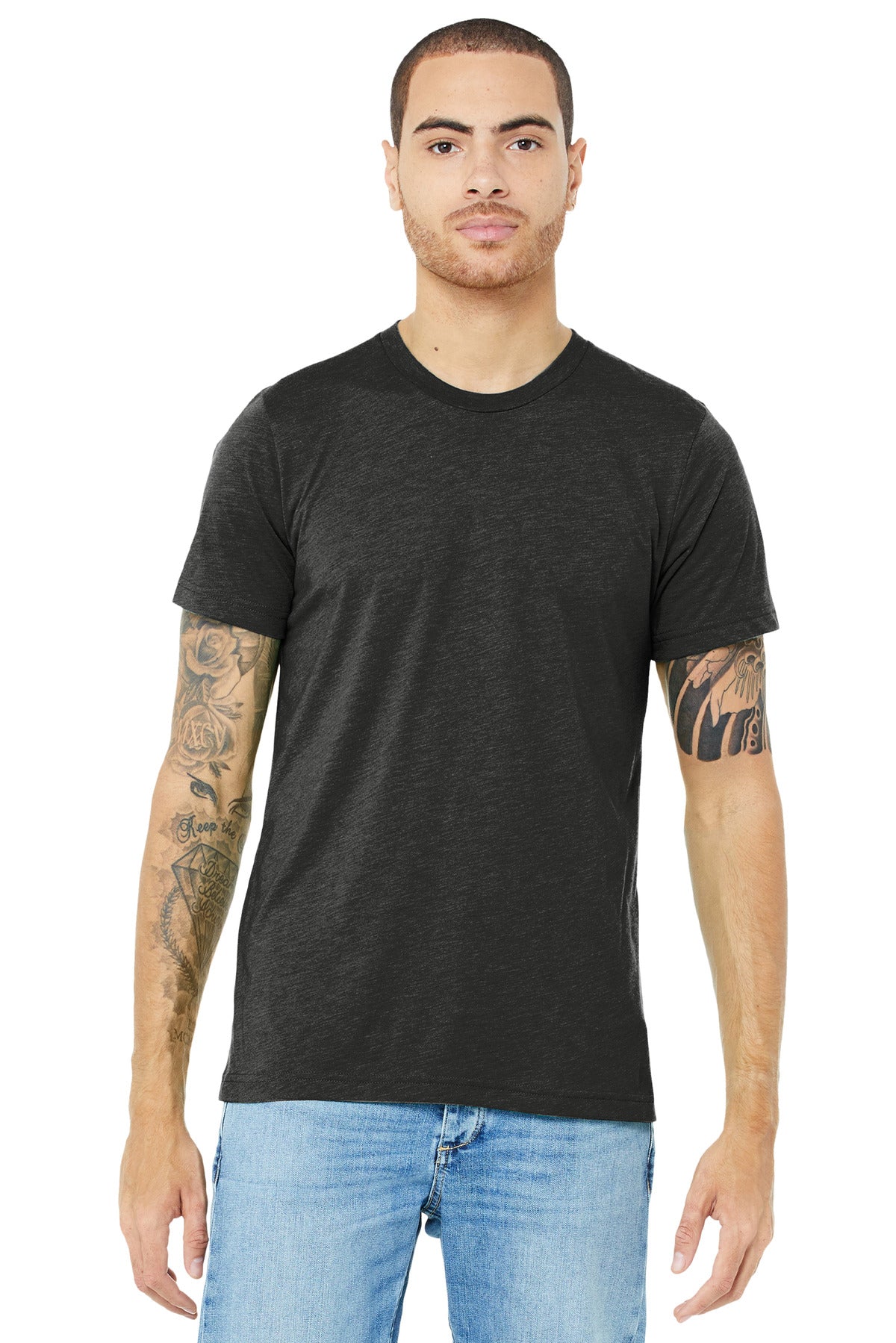 T-Shirts Charcoal-Black Triblend Bella + Canvas