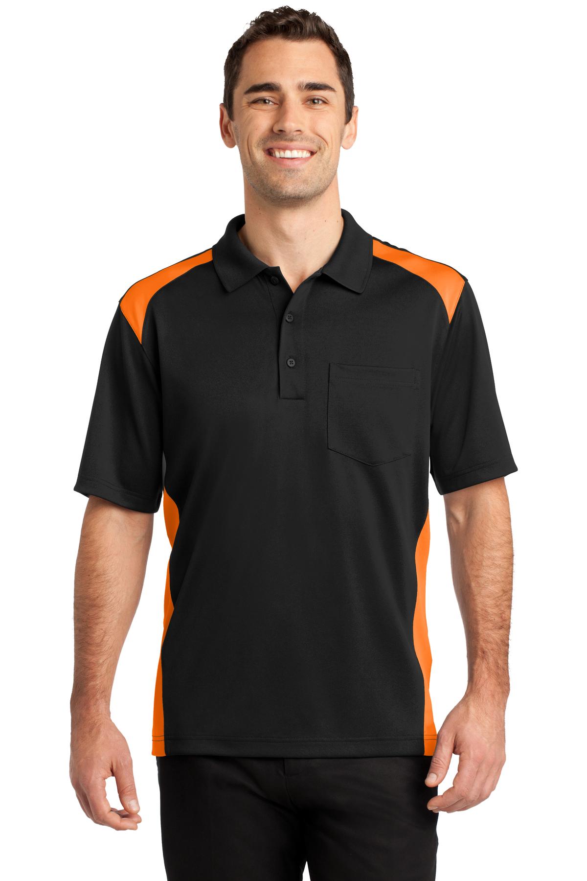 Polos/Knits Black/ Shock Orange CornerStone