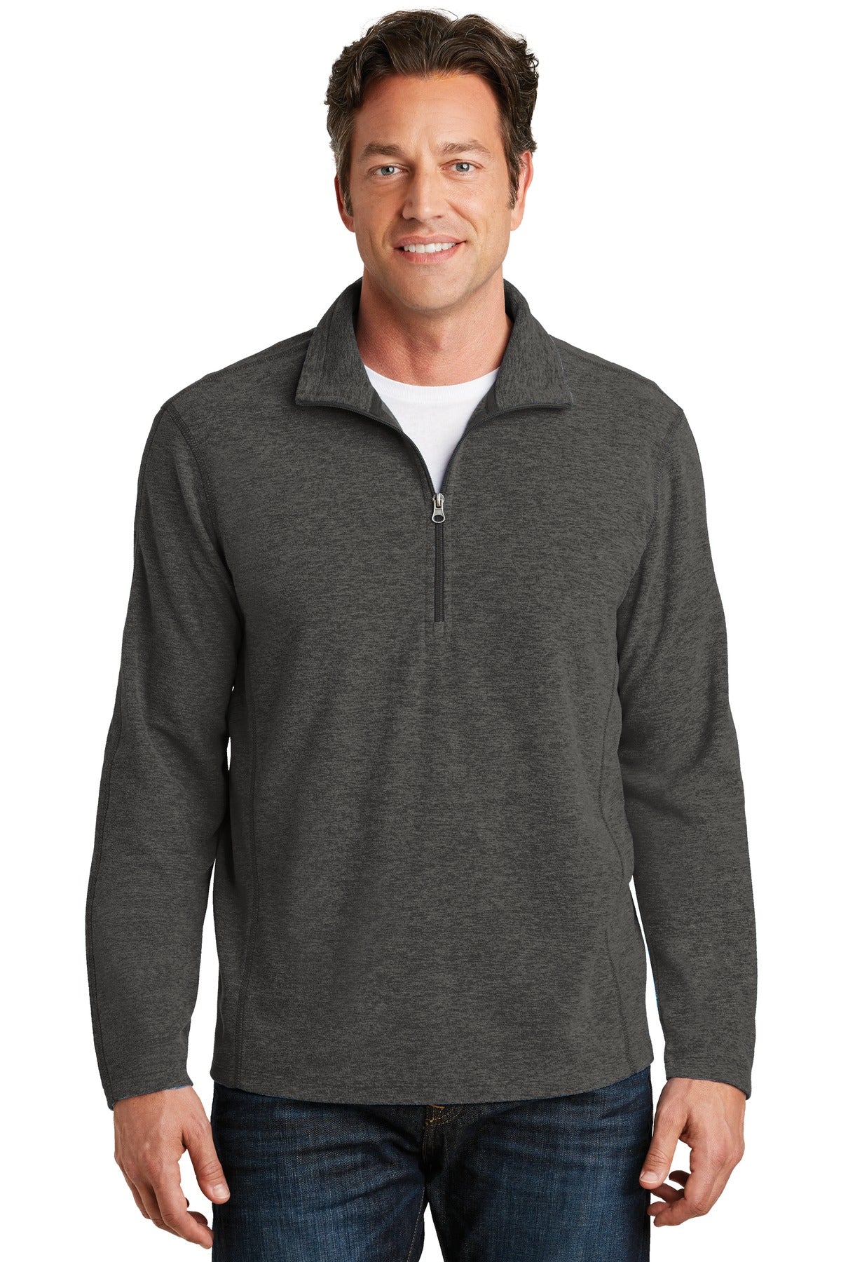 Sweatshirts/Fleece Black Charcoal Heather Port Authority
