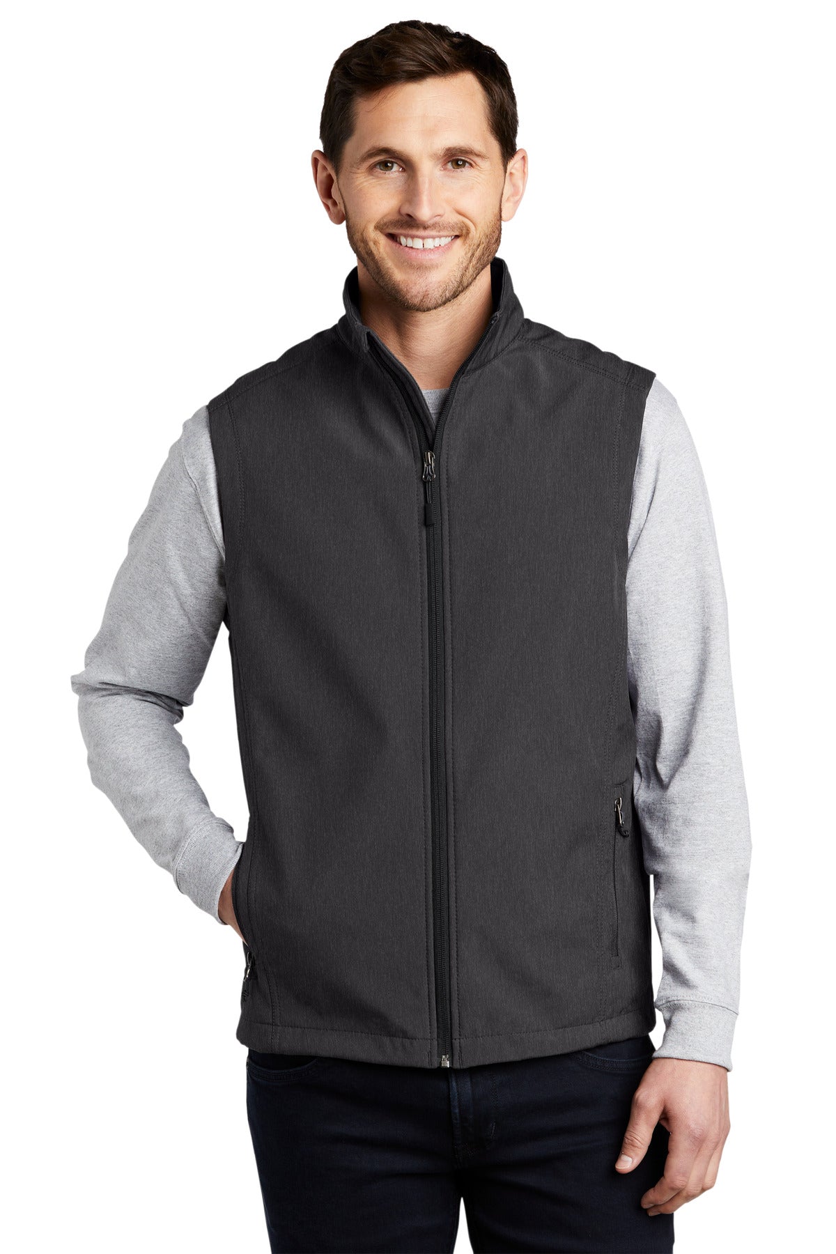 Outerwear Black Charcoal Heather Port Authority