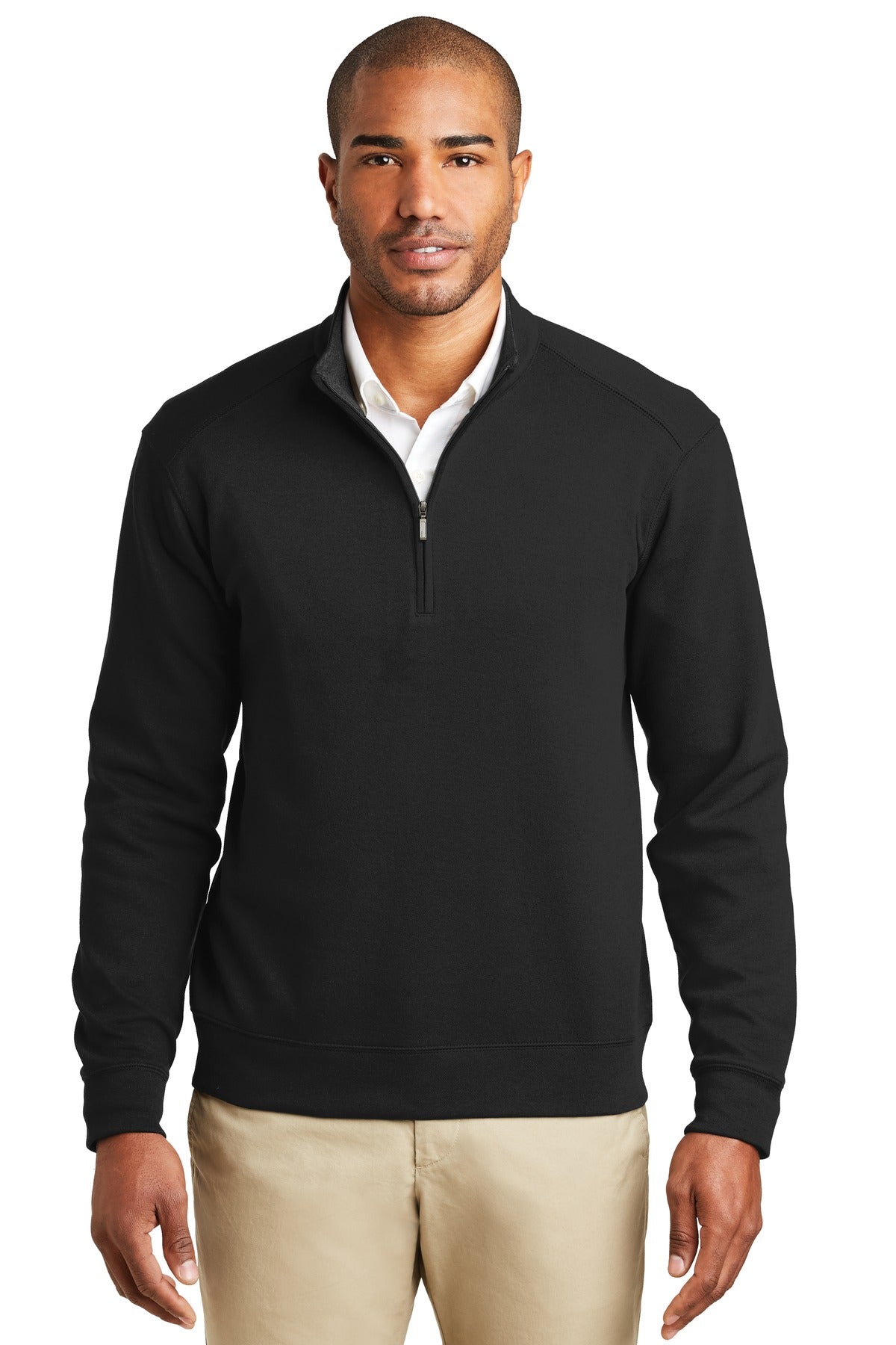 Polos/Knits Deep Black/ Charcoal Heather Port Authority