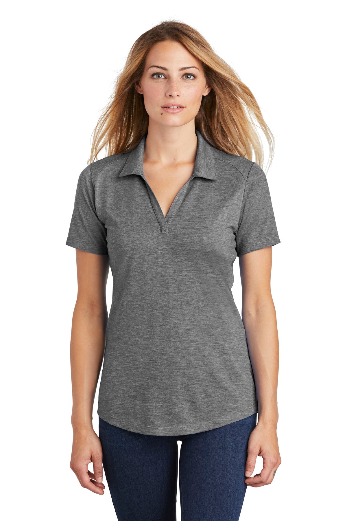 Ladies Dark Grey Heather Sport-Tek