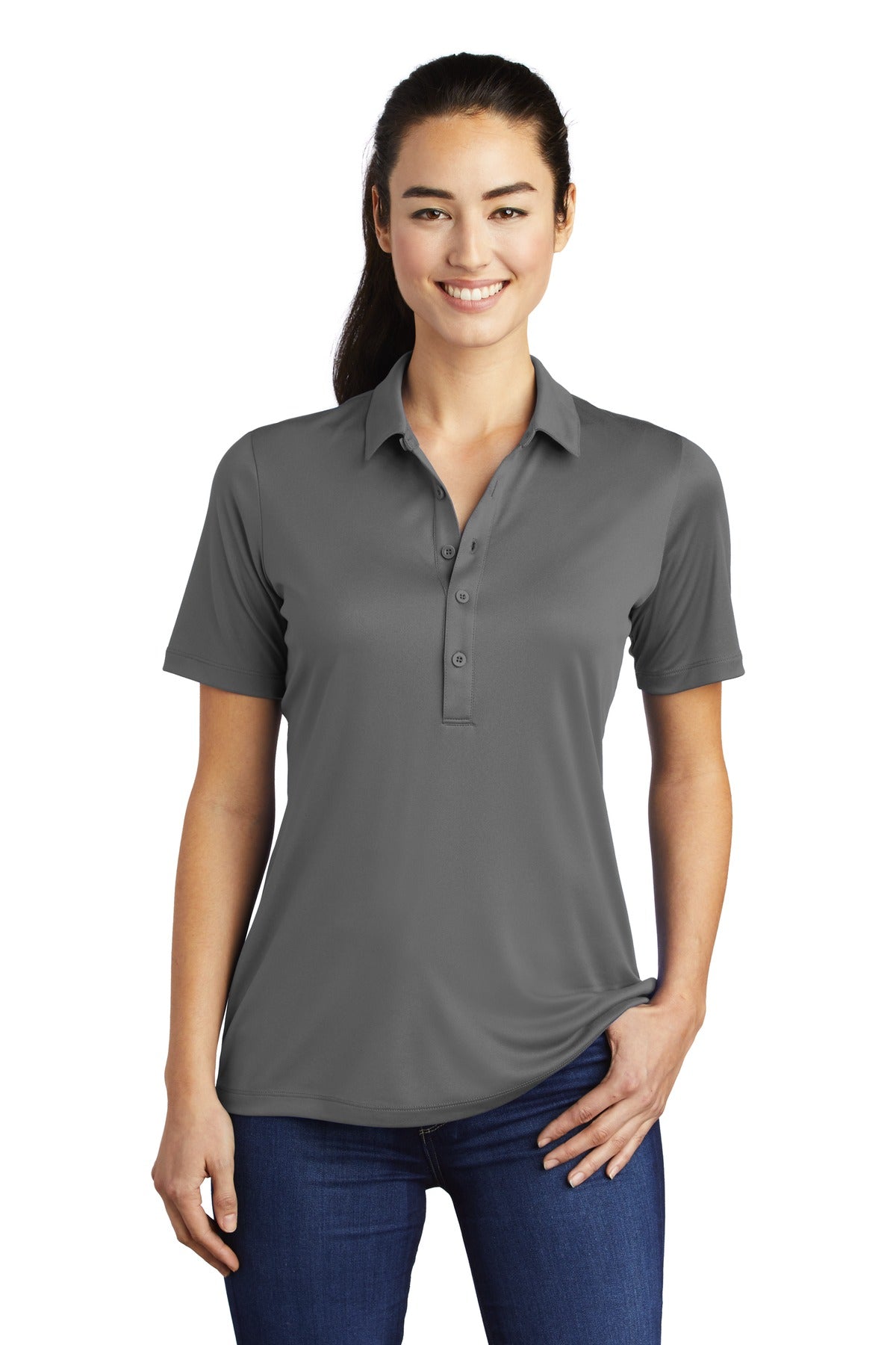 Ladies Dark Smoke Grey Sport-Tek