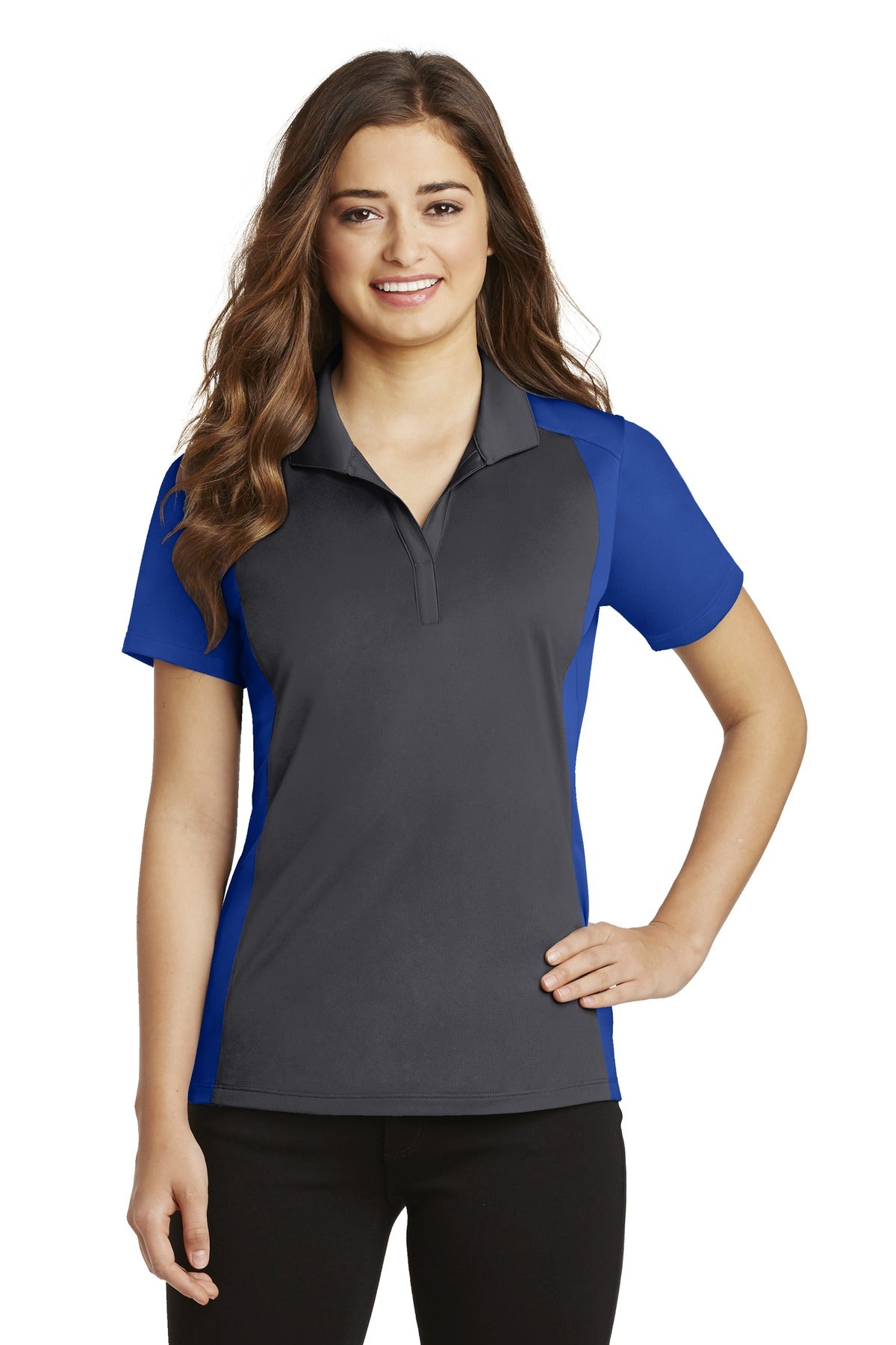 Ladies Iron Grey/ True Royal Sport-Tek