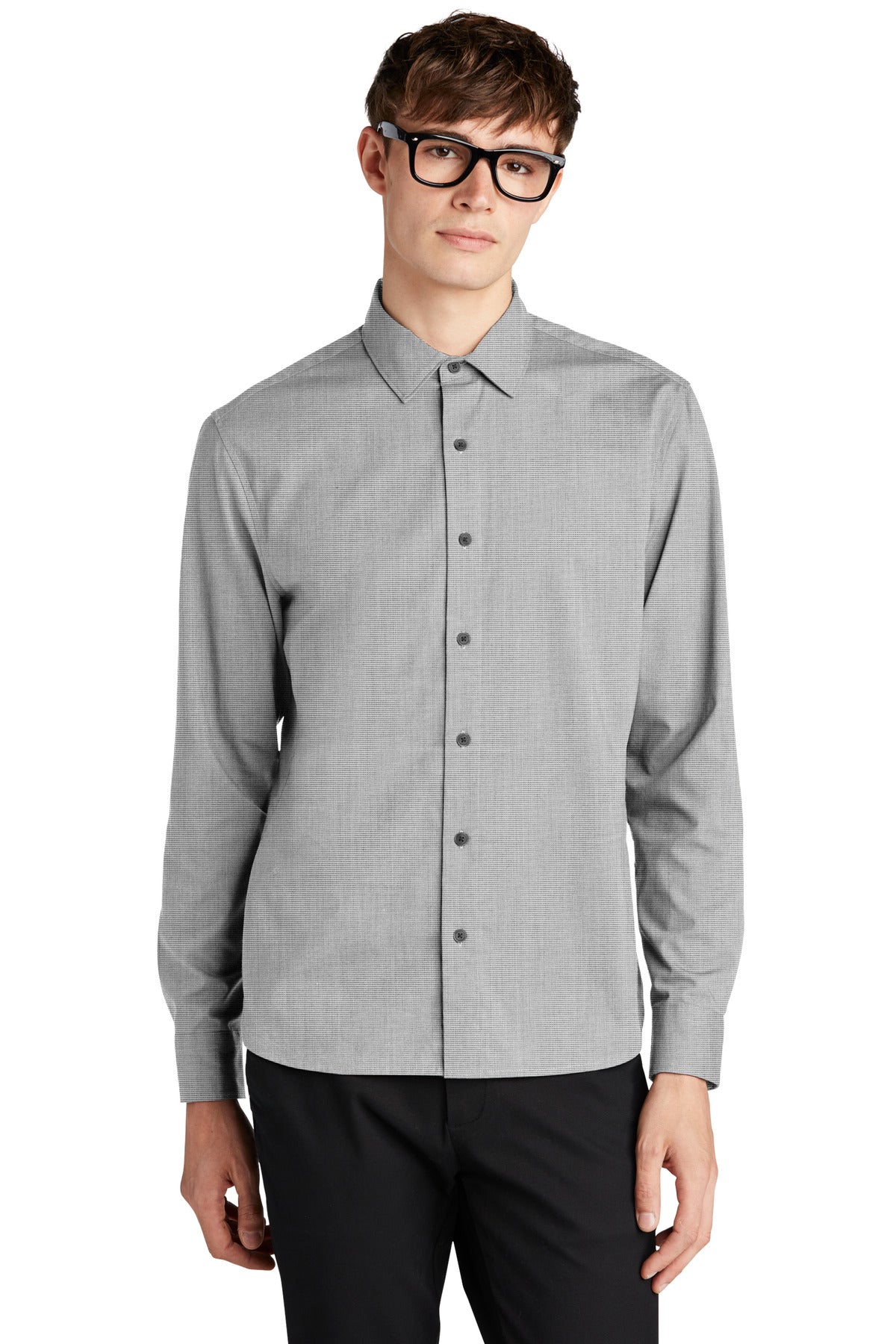 Woven Shirts Gusty Grey End On End Mercer+Mettle