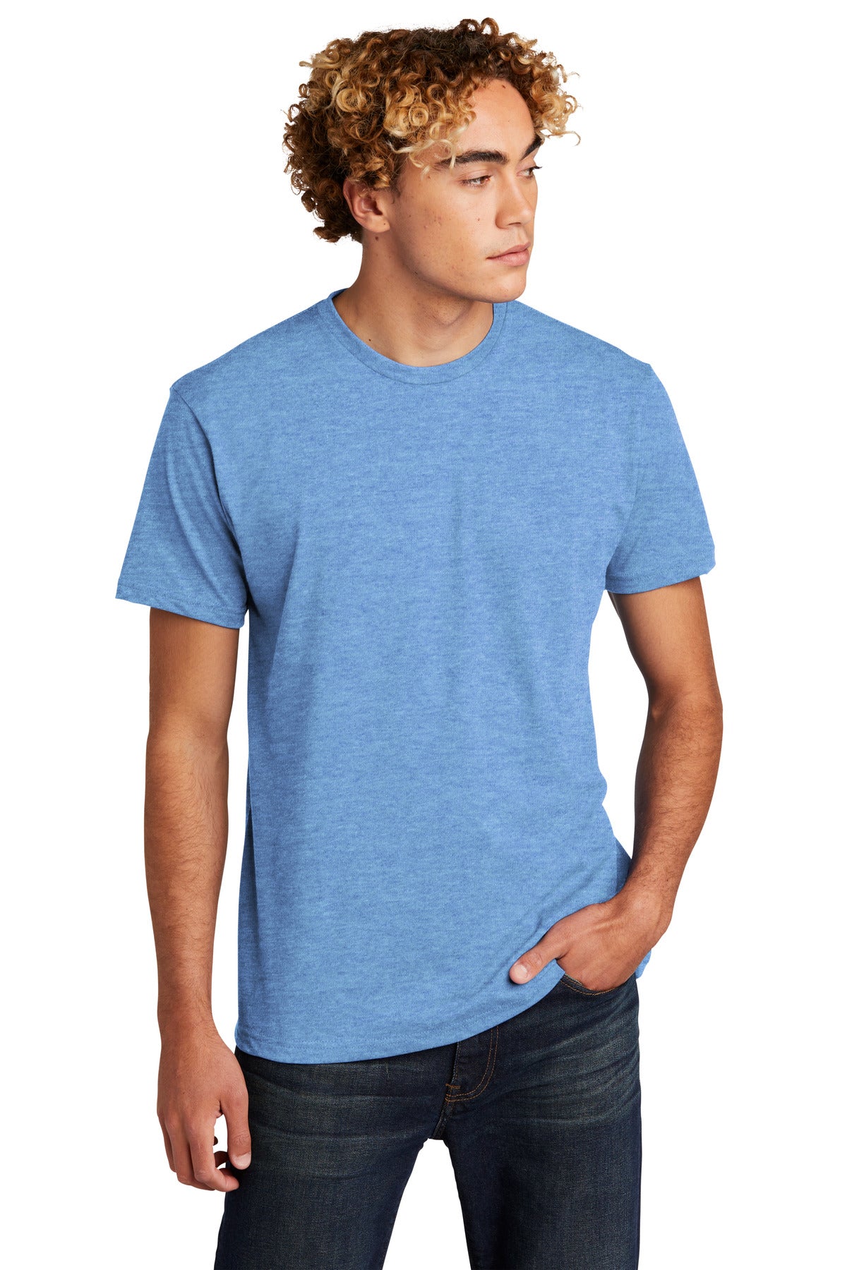 T-Shirts Heather Columbia Blue Next Level