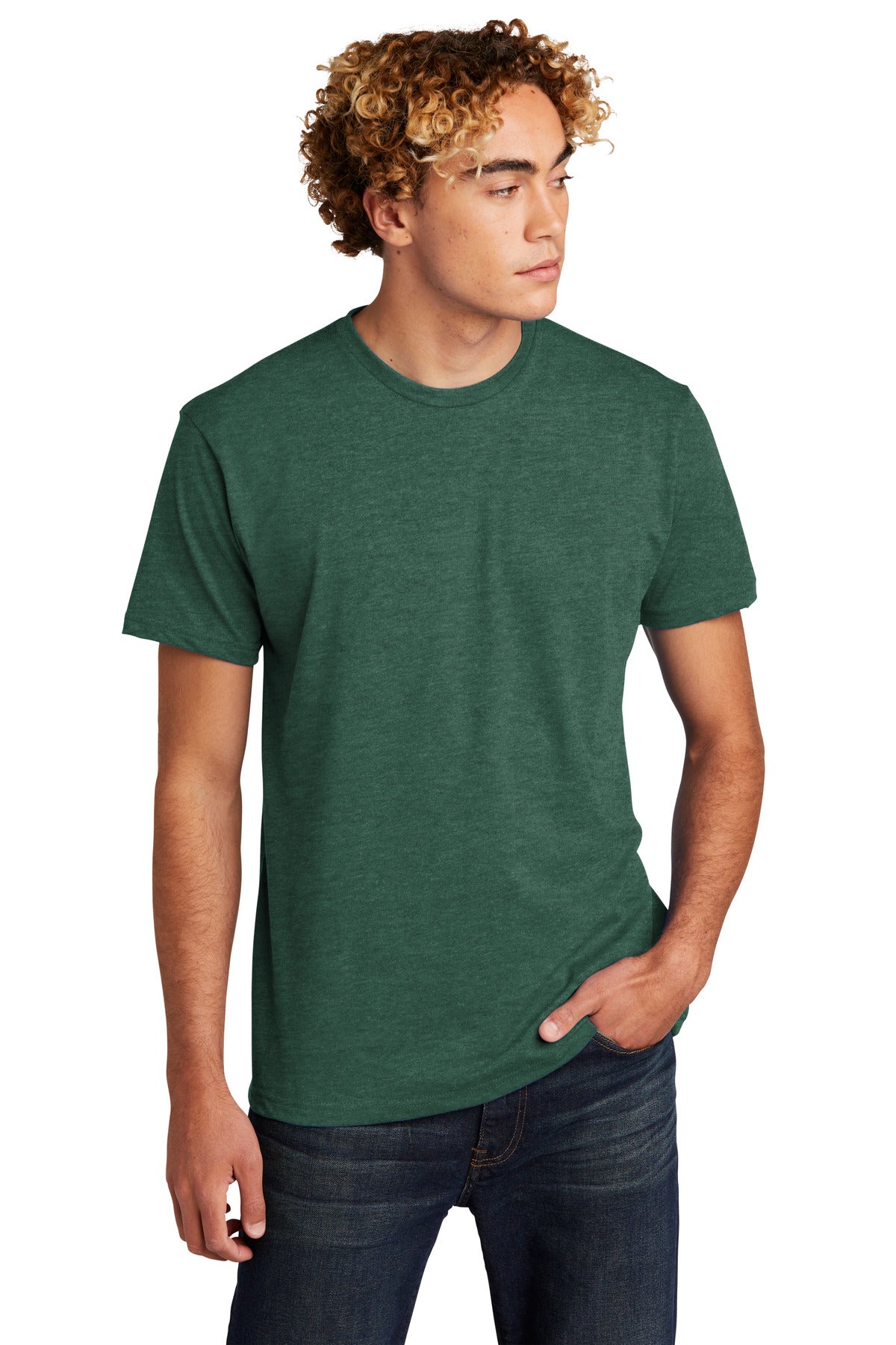 T-Shirts Heather Forest Green Next Level
