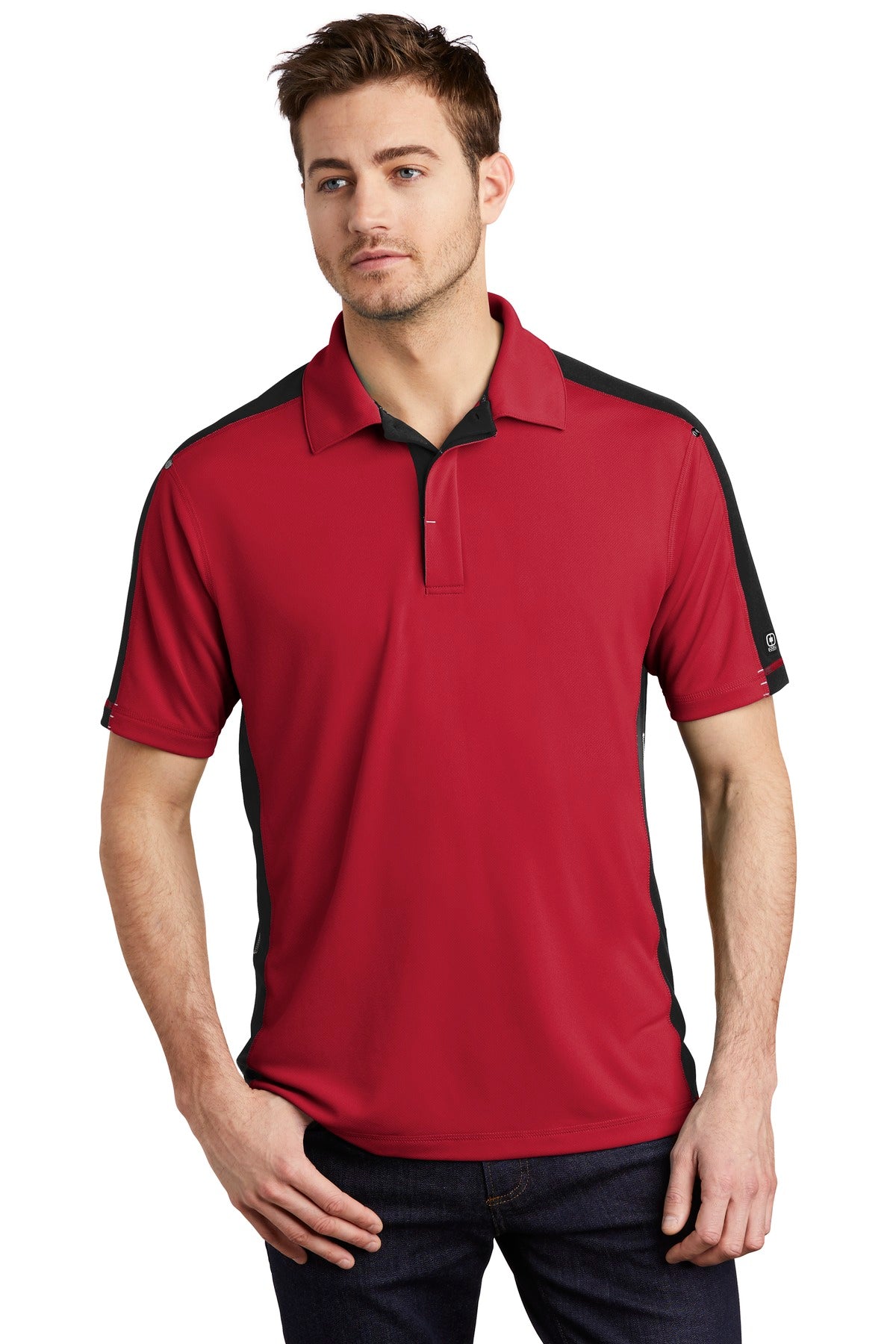 Polos/Knits Signal Red/ Blacktop/ Silver Grey OGIO