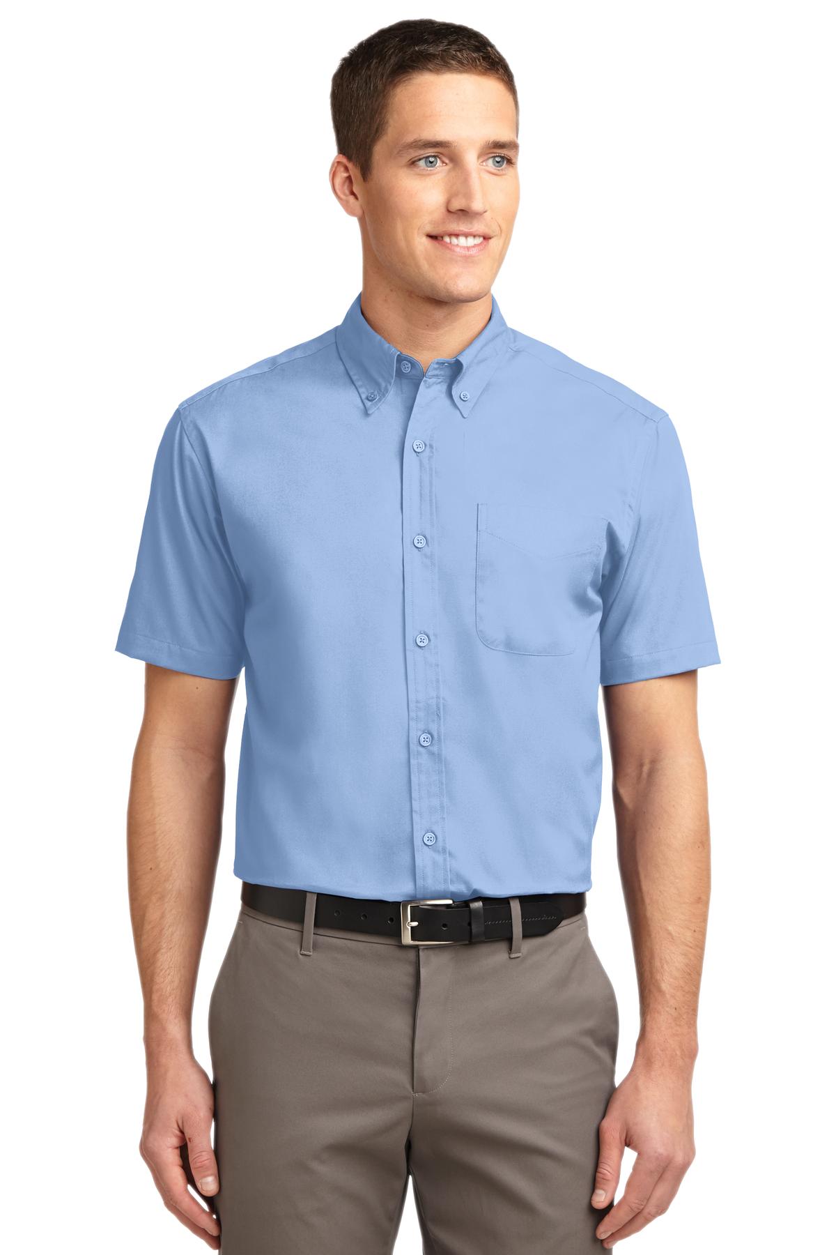 Woven Shirts Light Blue Light Stone Port Authority