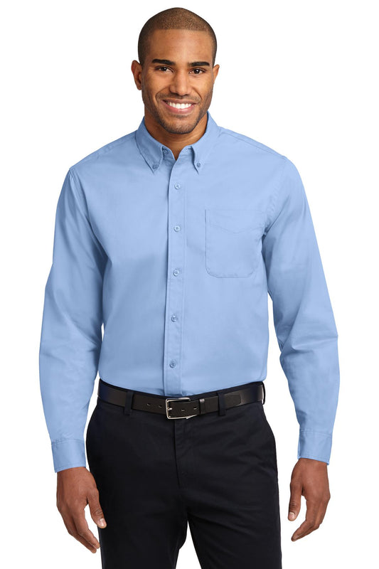 Woven Shirts Light Blue Light Stone Port Authority