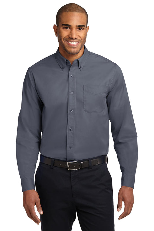 Woven Shirts Steel Grey Light Stone Port Authority
