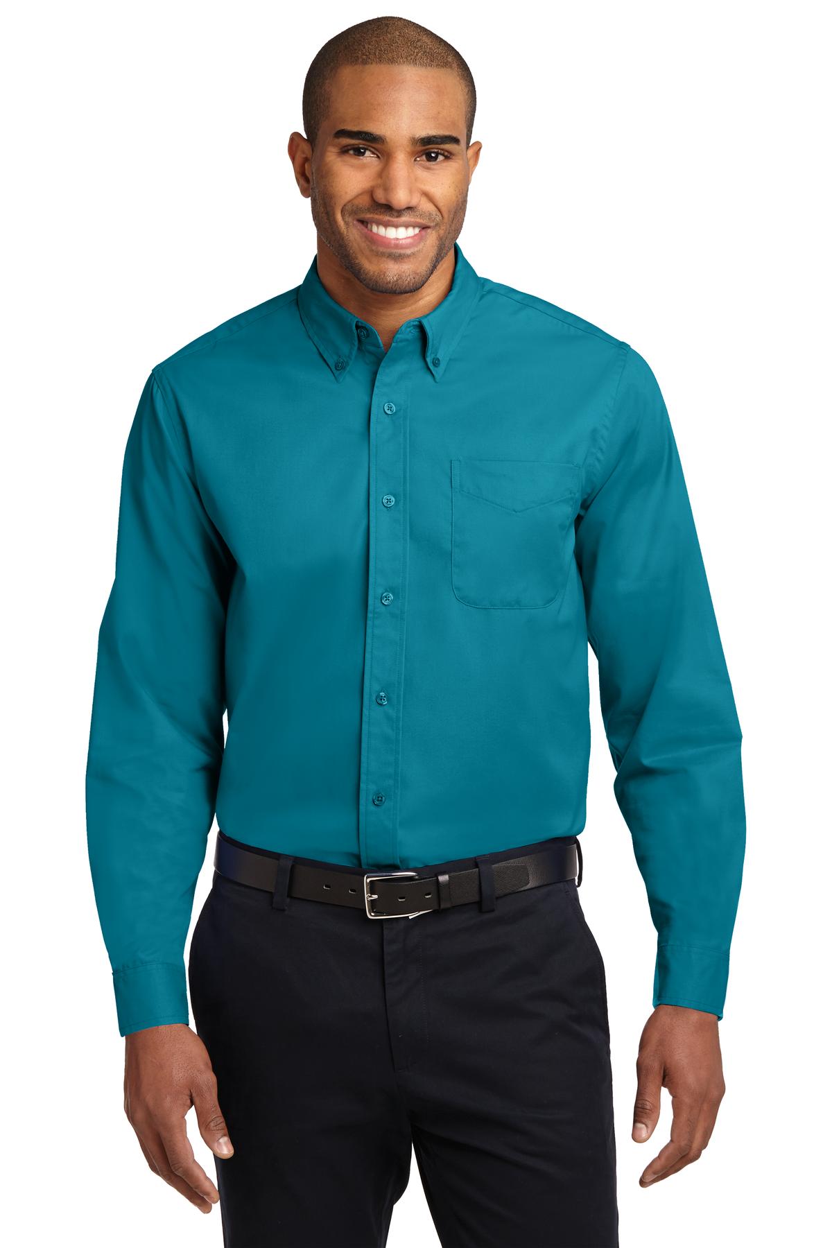 Woven Shirts Teal Green Port Authority