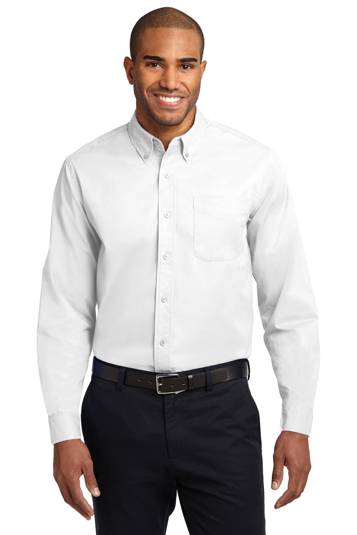 Woven Shirts White Light Stone Port Authority