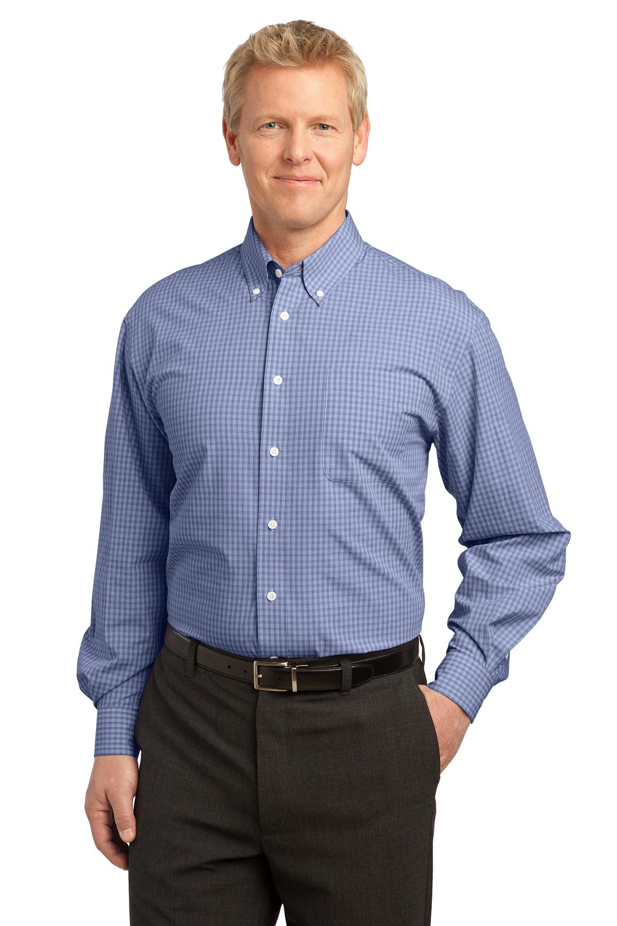 Woven Shirts Navy Port Authority