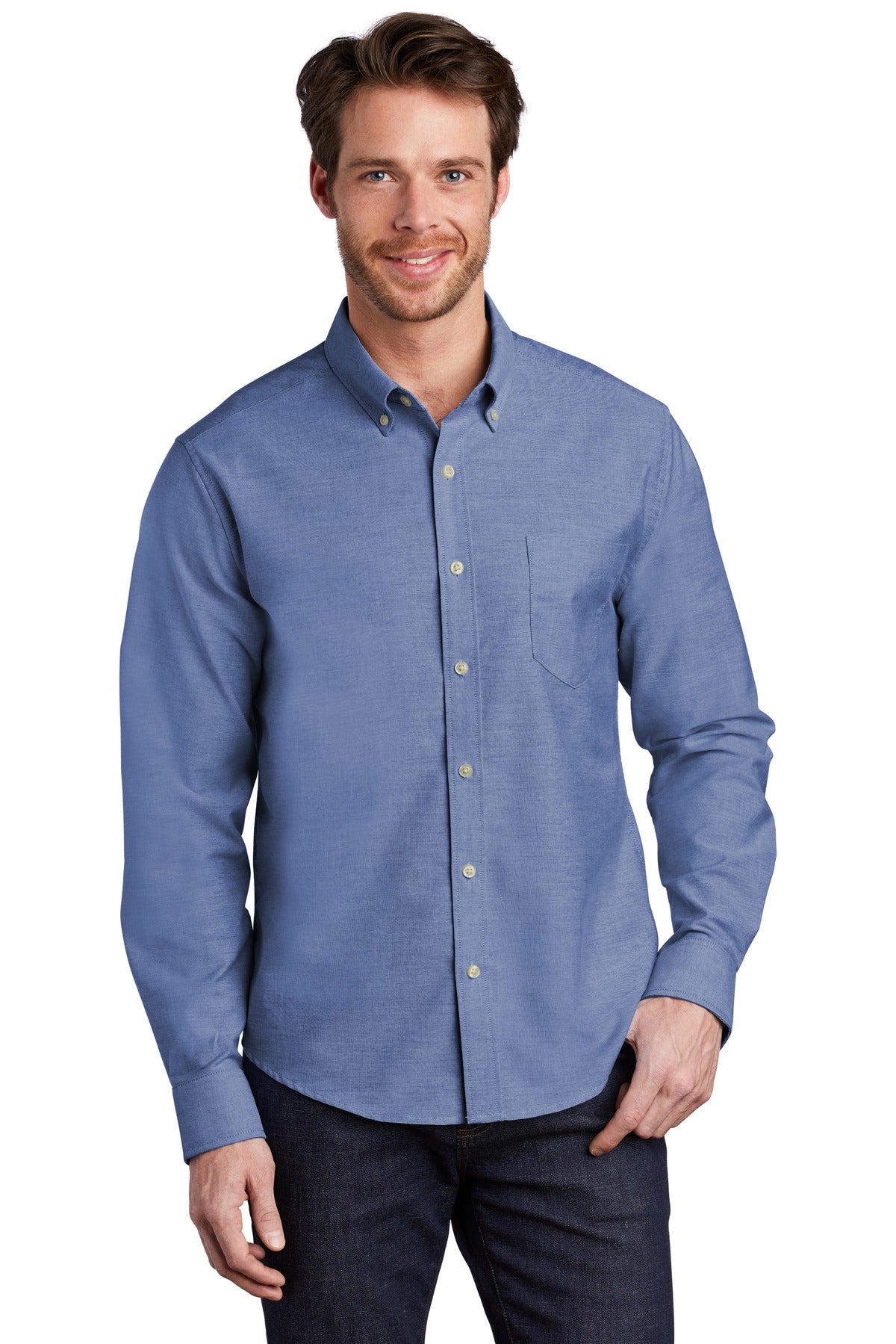 Woven Shirts Navy Port Authority