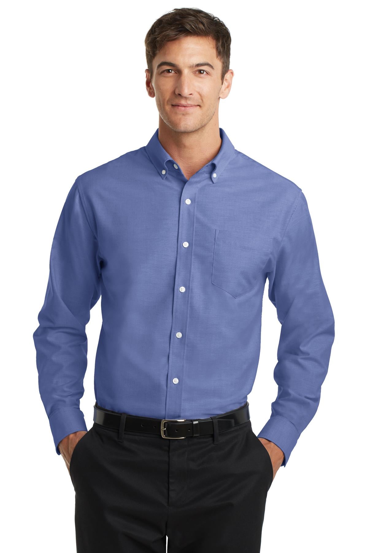 Woven Shirts Navy Port Authority