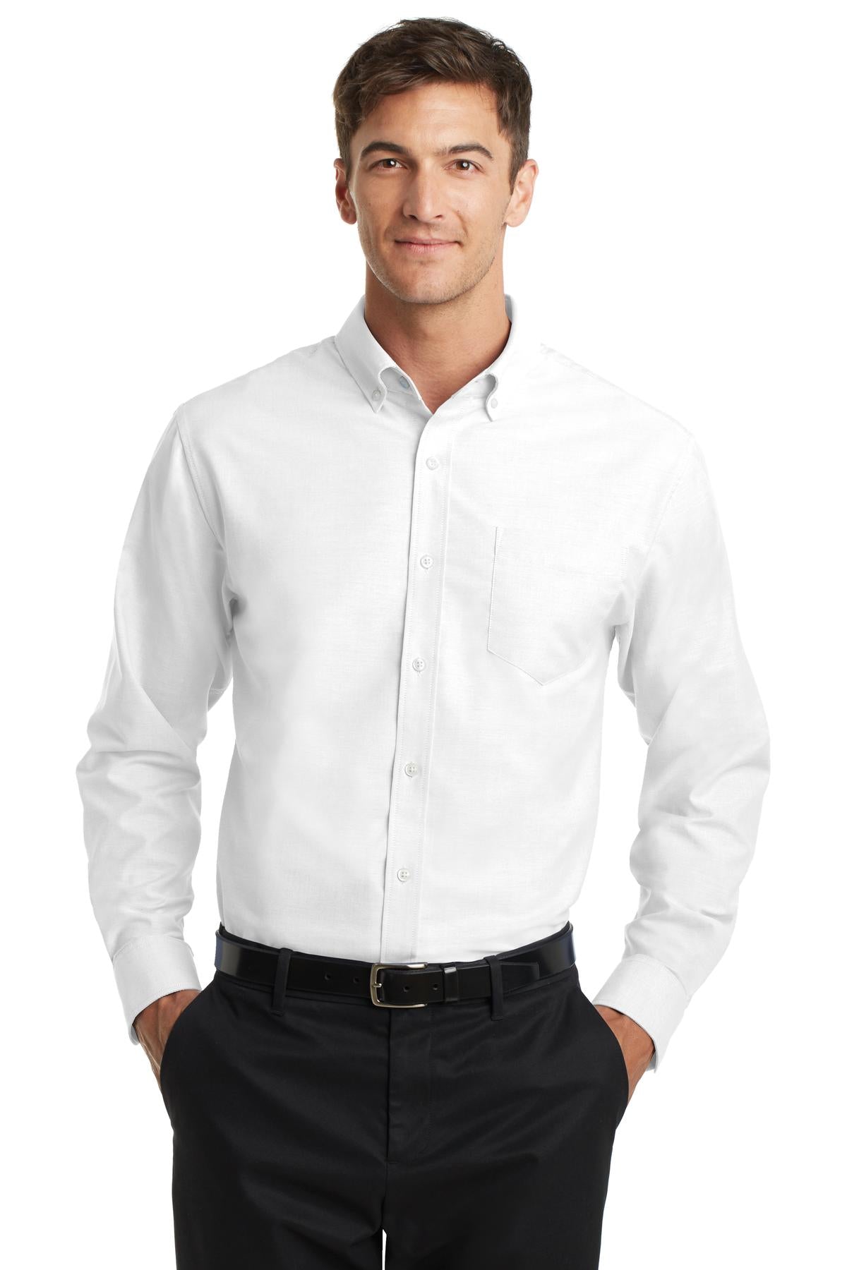 Woven Shirts White Port Authority