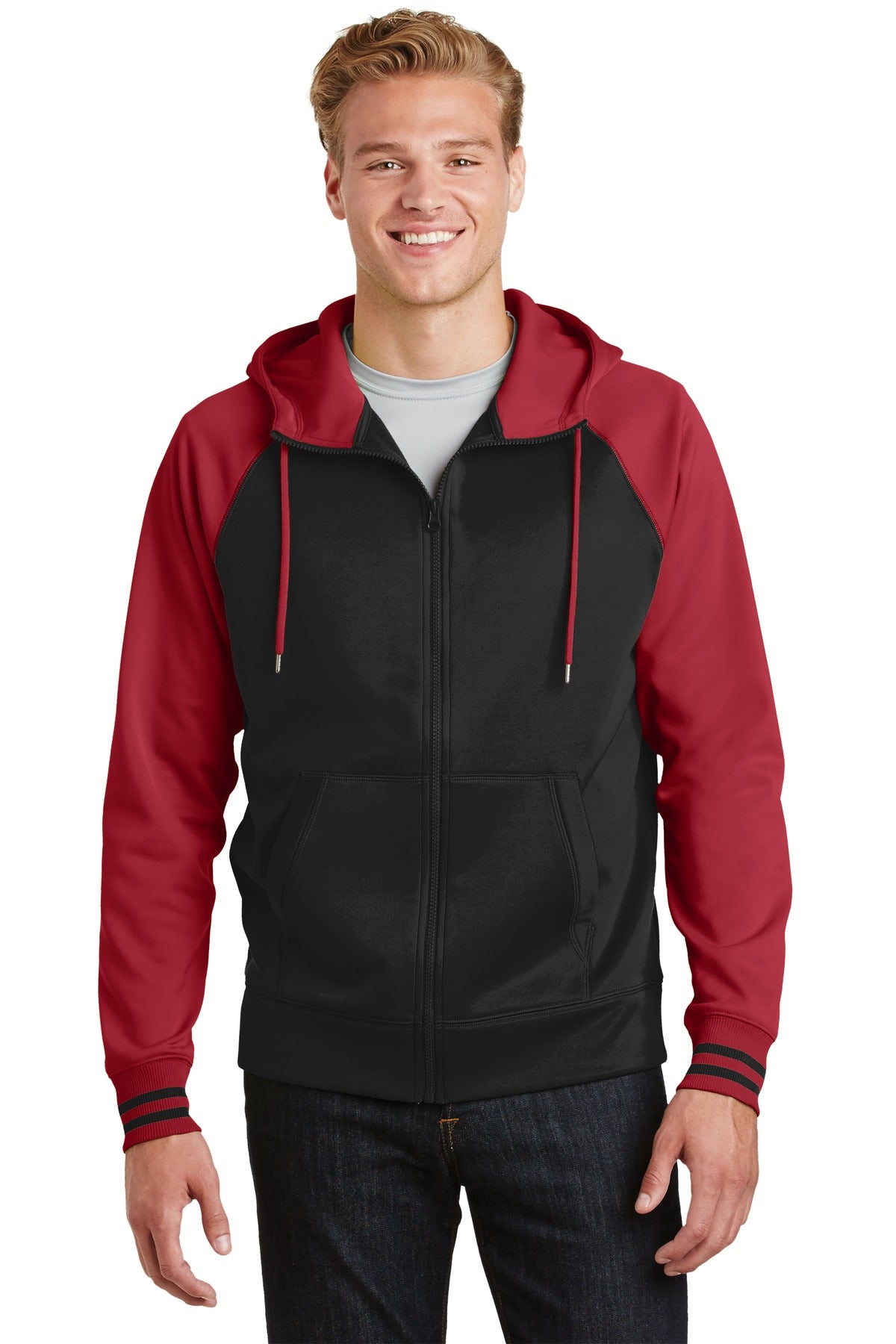 Sweatshirts/Fleece Black/ Deep Red Sport-Tek