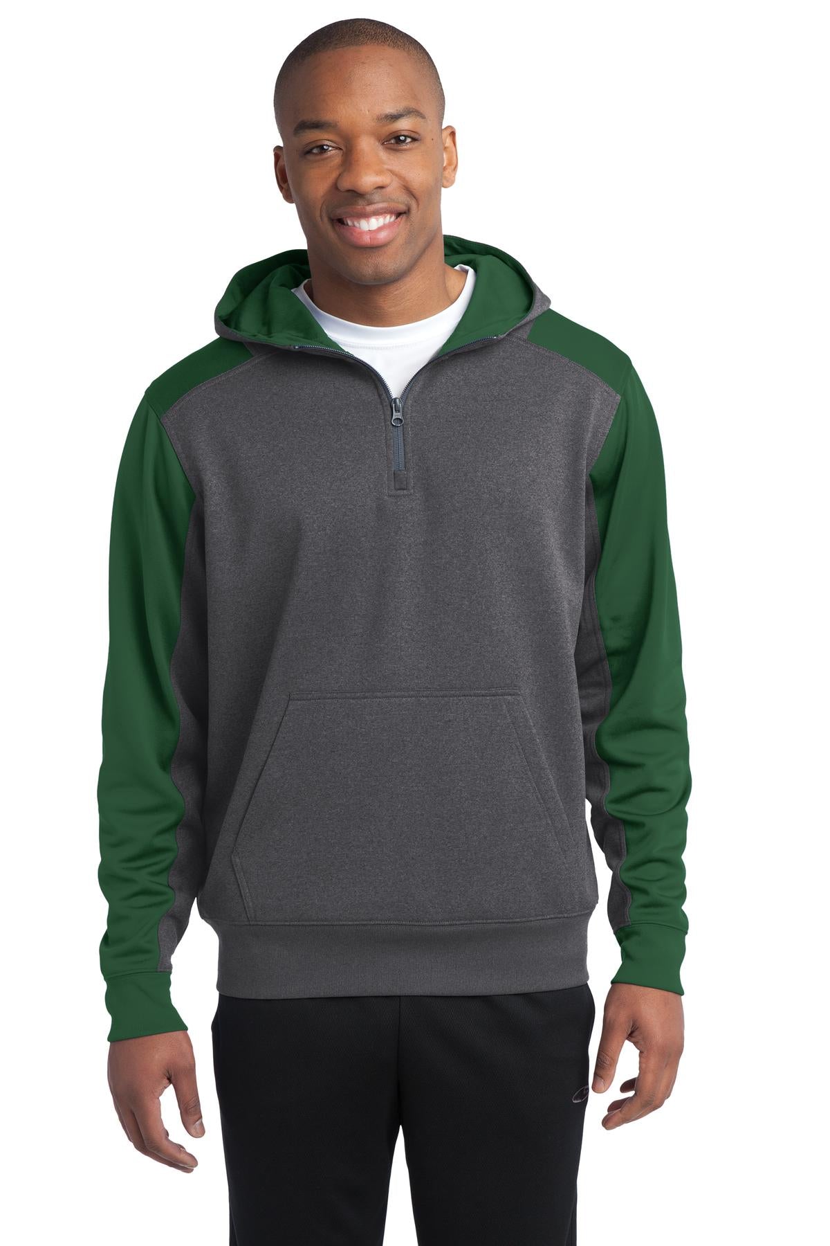 Sweatshirts/Fleece Graphite Heather/ Forest Green Sport-Tek