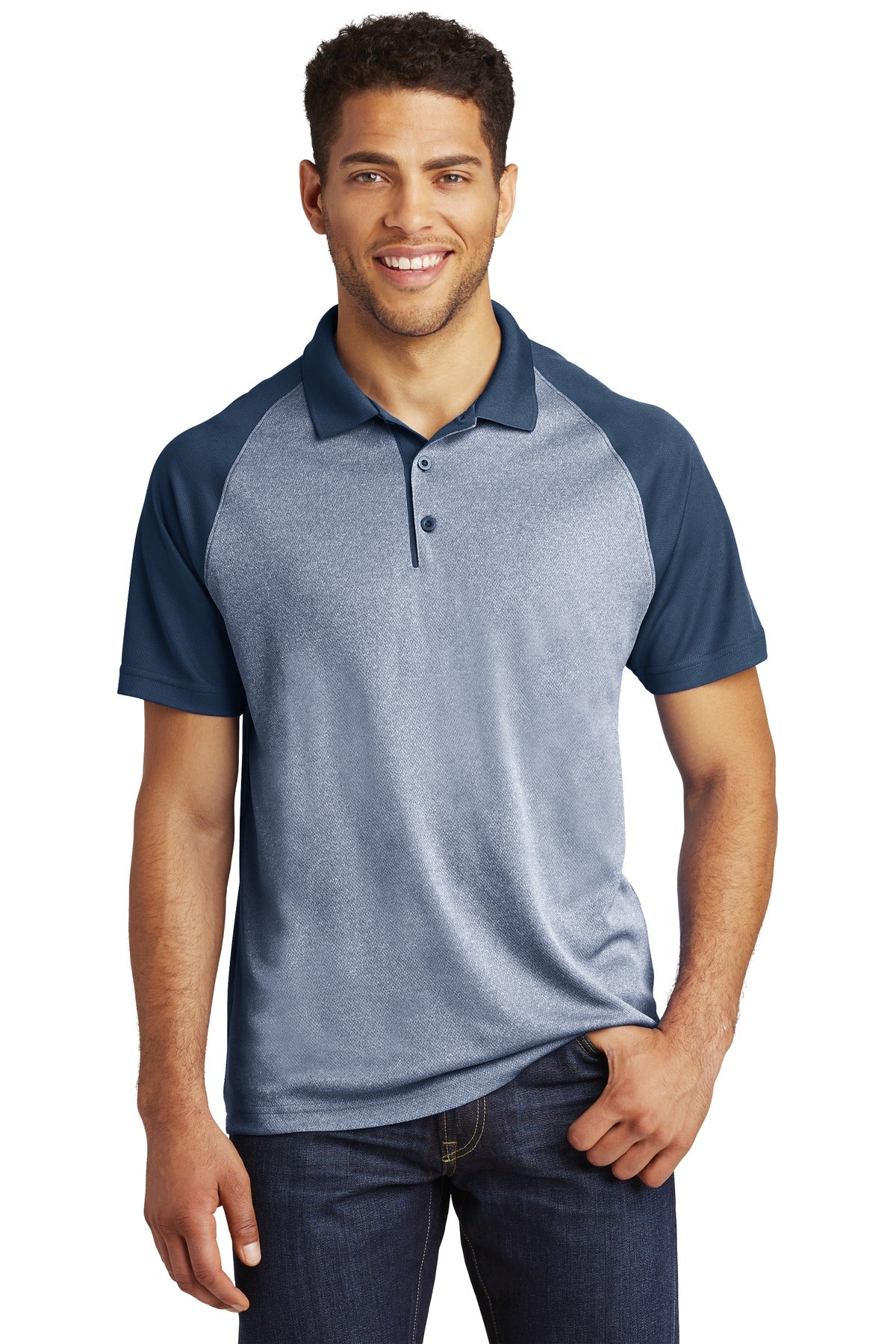 Polos/Knits True Navy Heather/ True Navy Sport-Tek