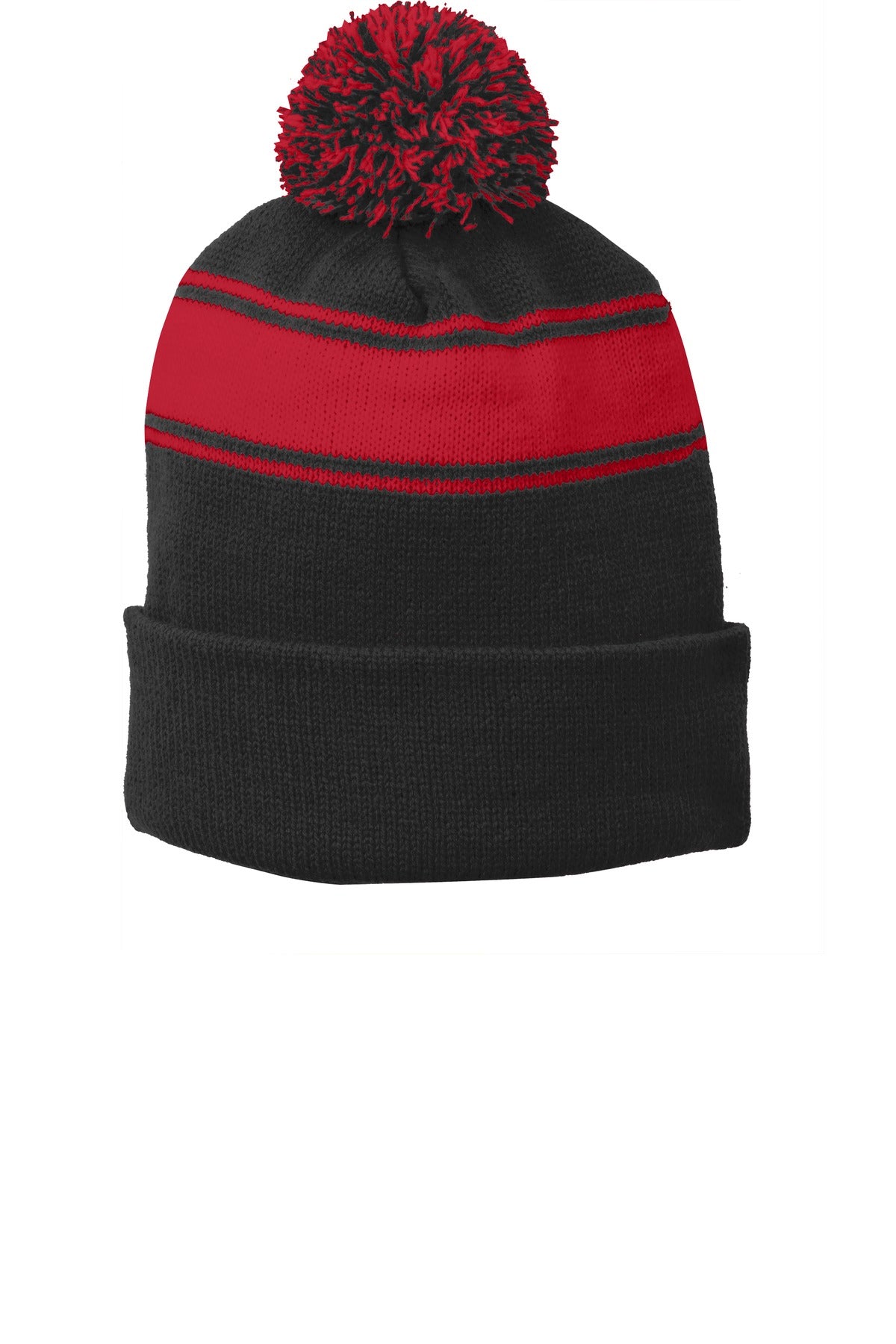 Caps Black/ True Red OSFA Sport-Tek