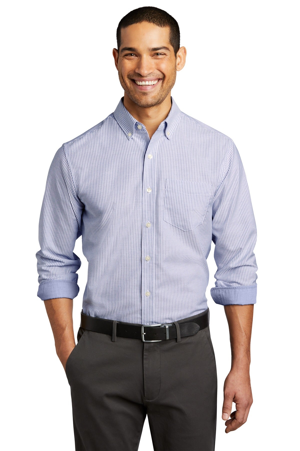 Polos/Knits Oxford Blue White Port Authority