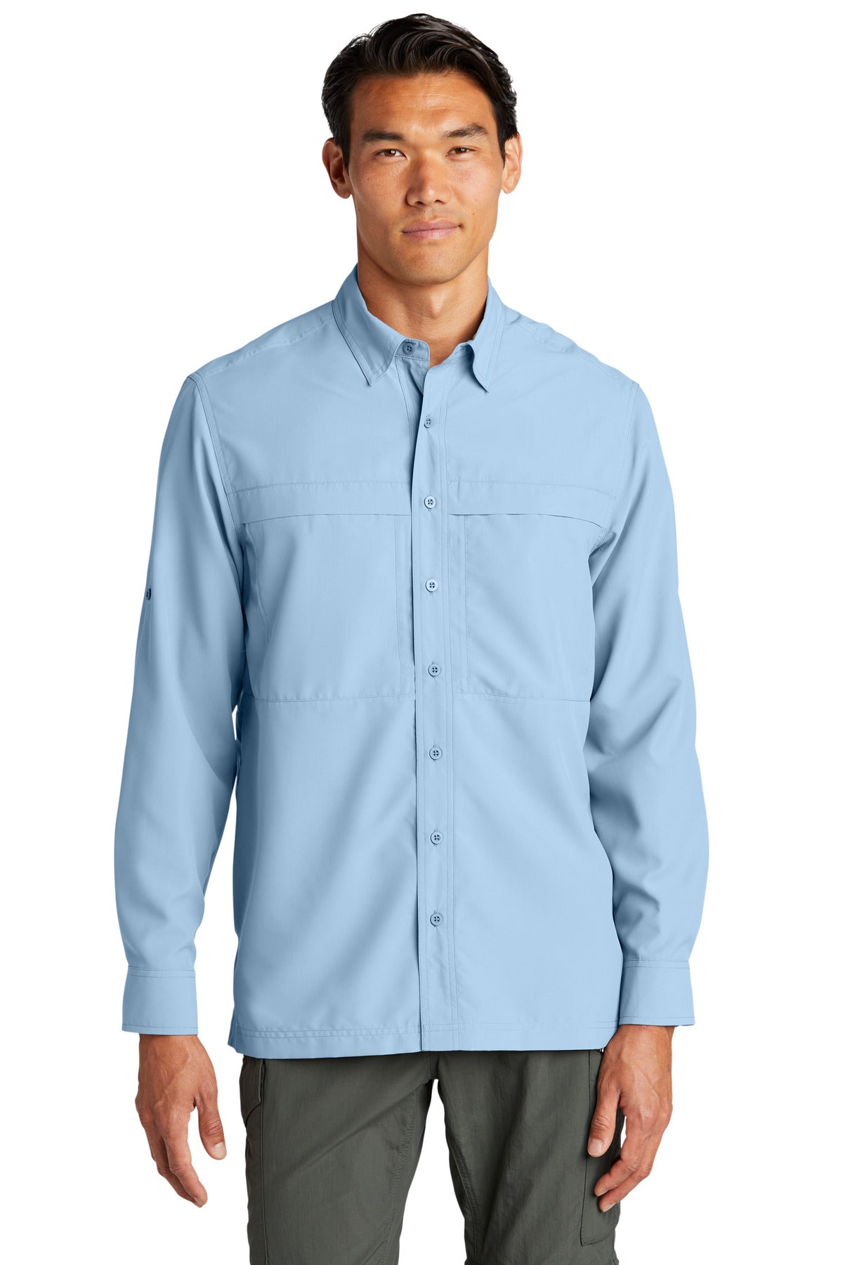 Woven Shirts Light Blue Port Authority