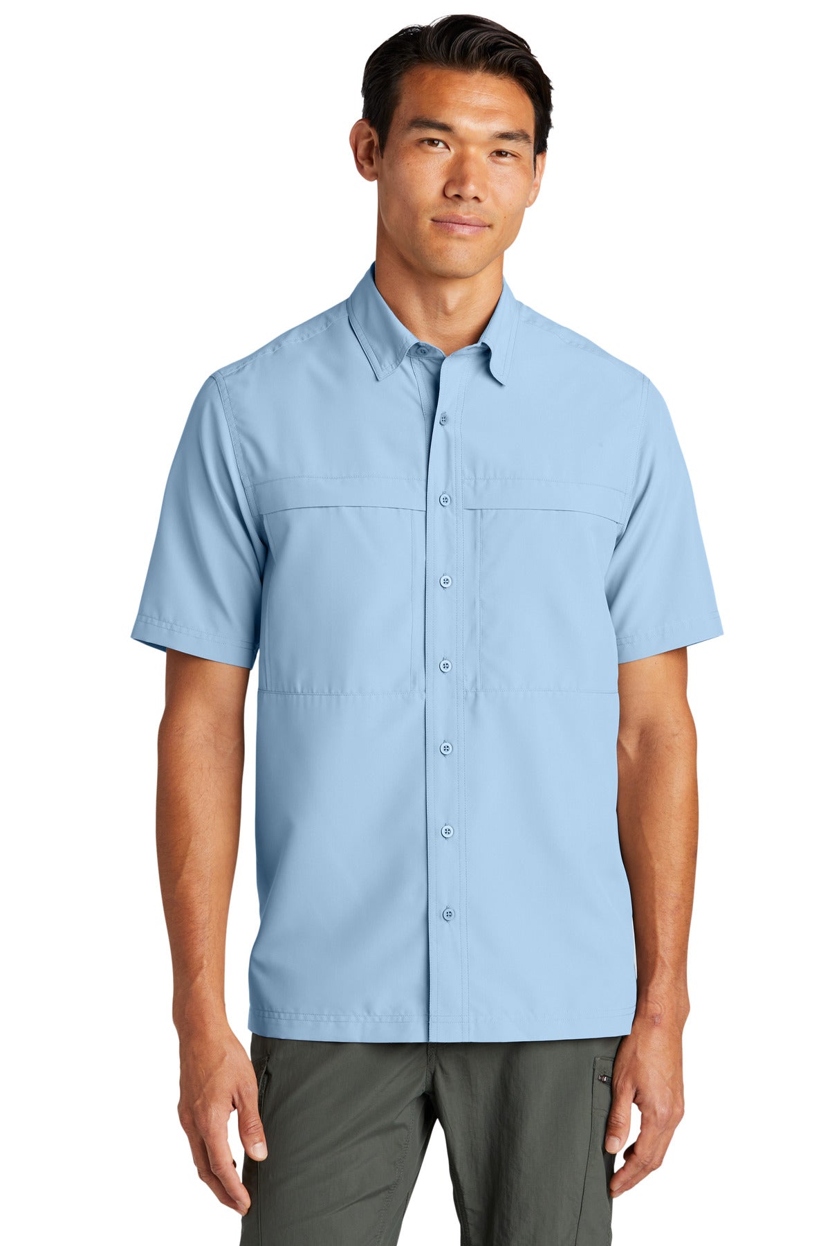 Woven Shirts Light Blue Port Authority